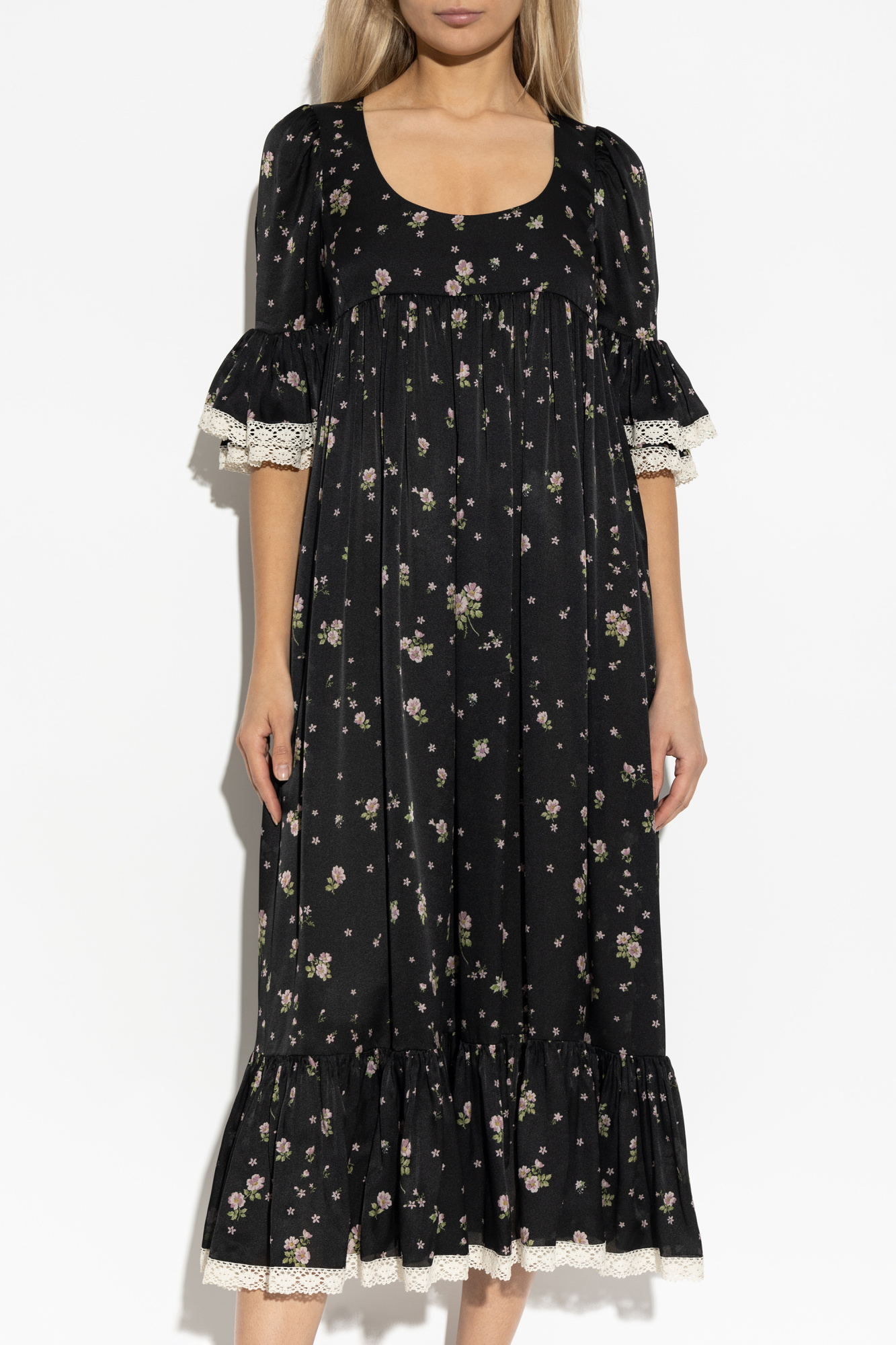 Chloe クロエ Floral viscose dress ワンピース 花柄 ブラック See by Chloé Floral georgette maxi dress - Black